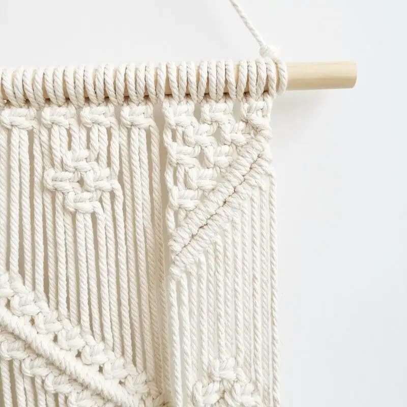 Boho Macrame Wall Hanging Shelf, Woven Rope Holder for Plants, Rustic Decor, 12 x 12 inches - My Store