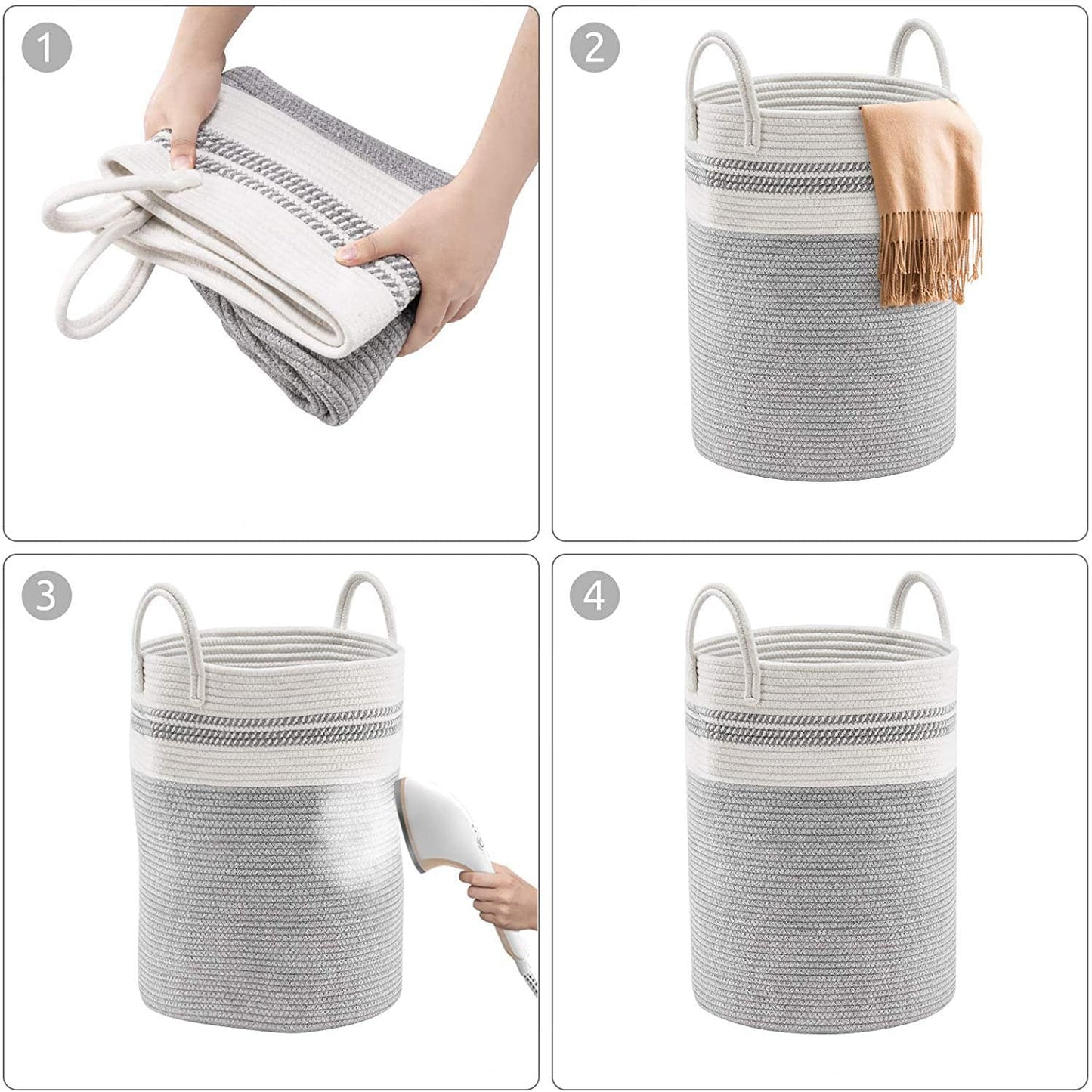 Oversized Cotton Rope Storage Basket - Laundry & Toy Bin Organizer - My Store