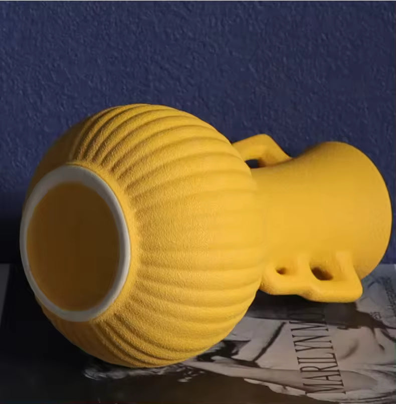 Modern Yellow Ceramic Vase, Simple Home Decor - My Store