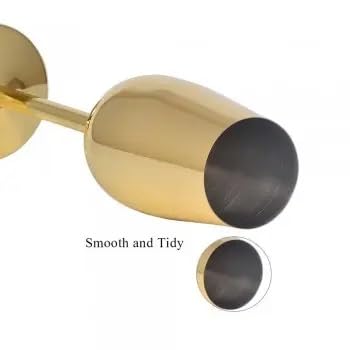 2 Pc set- Gold Stainless Steel Champagne Flutes – Unbreakable Luxury Goblets for Moët & Chandon, Red Wine Glasses, Elegant Wedding, Bridal Shower, Stainless Steel Champagne Flutes, Set of 2, Gold - My Store