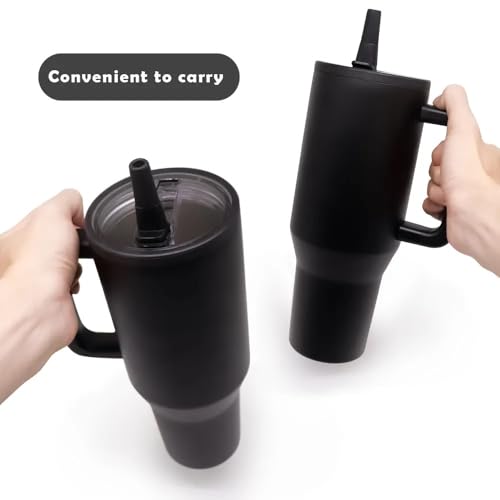 Insulated Stainless Steel Tumbler with Handle, Straw, Lid, 40 oz, Double Wall - My Store