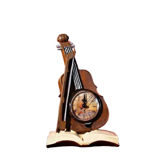 European Retro Style Violin Clock - Elegant Decorative Timepiece for Home Decor, Vintage Accent for Living Room and Office, Antique-Inspired Design Perfect for Music Lovers, Gift for Music Enthusiasts - My Store