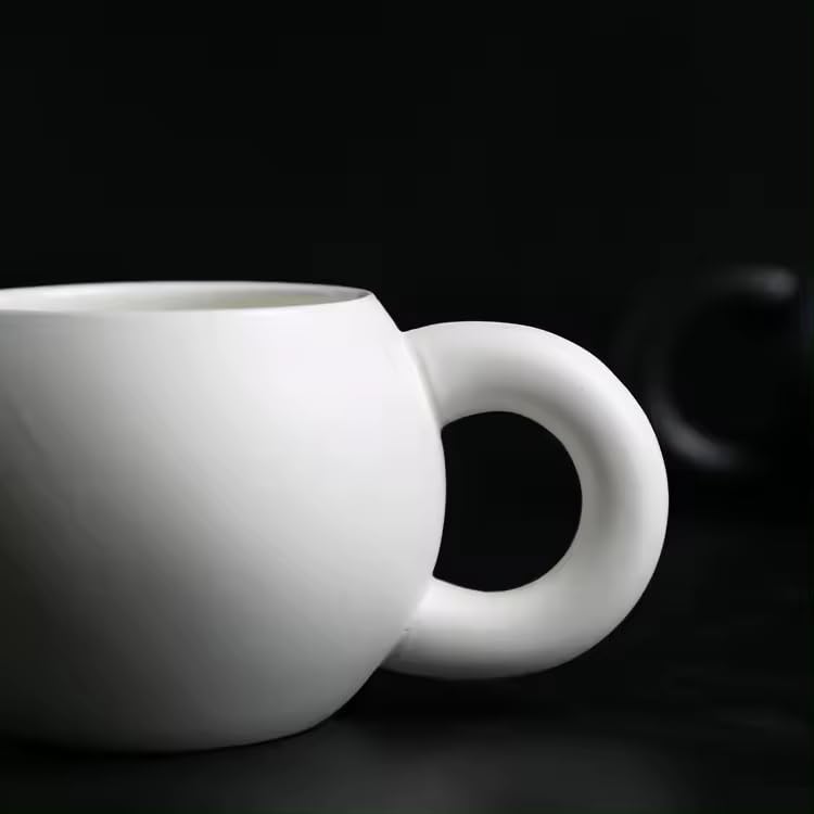 Luxury Spherical Stoneware Coffee Mug, Elegant Cup for Office - My Store