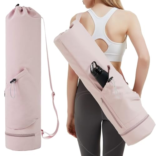 Yoga Mat Bag with Water Bottle Holder and Wet Pocket, Large Multi-Functional Gym Bag for Pilates, Exercise, Fitness, Travel, Portable Crossbody Yoga Mat Carrier - My Store