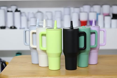 Insulated Stainless Steel Tumbler with Handle, Straw, Lid, 40 oz, Double Wall - My Store