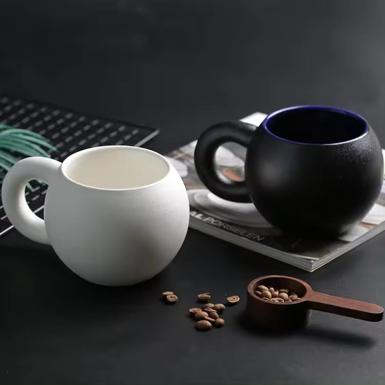Luxury Spherical Stoneware Coffee Mug, Elegant Cup for Office - My Store