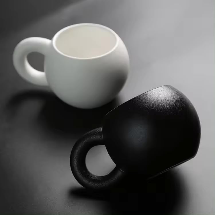 Luxury Spherical Stoneware Coffee Mug, Elegant Cup for Office - My Store