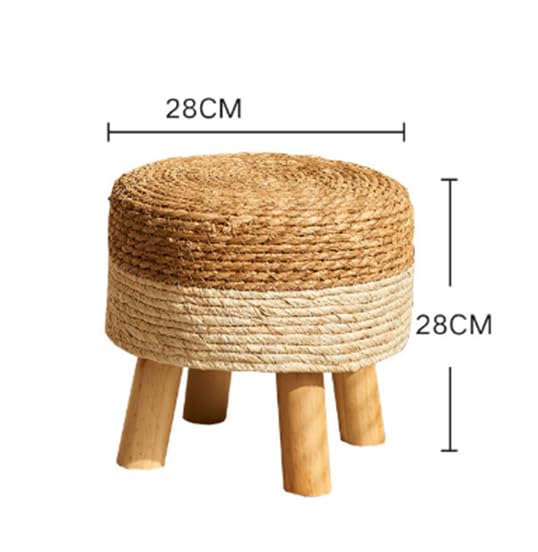 Hand Woven Natural Seagrass Round Ottoman Foot Stool - My Store