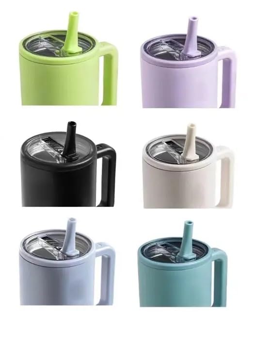 Insulated Stainless Steel Tumbler with Handle, Straw, Lid, 40 oz, Double Wall - My Store