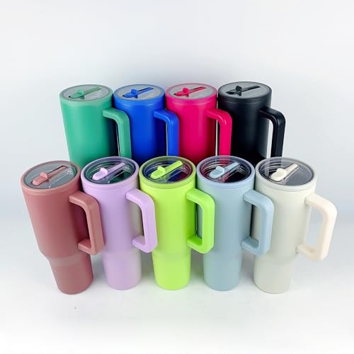 Insulated Stainless Steel Tumbler with Handle, Straw, Lid, 40 oz, Double Wall - My Store