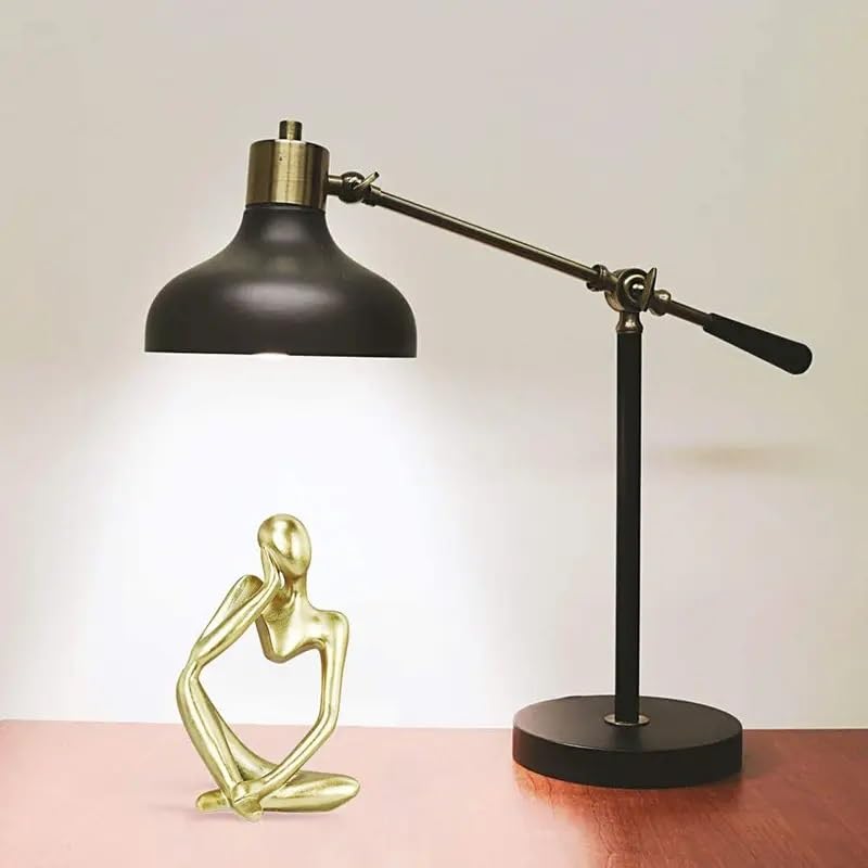 Modern Minimalist Golden Thinker Sculpture, 8.6 inches, Abstract Human Statue for Office, Home Decor - My Store