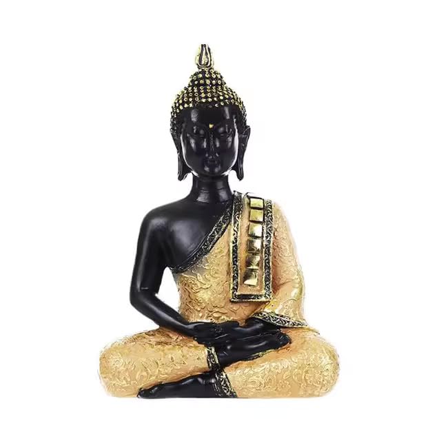 Resin Buddha Statue, Sitting Pose, Southeast Asian Home Decor - My Store