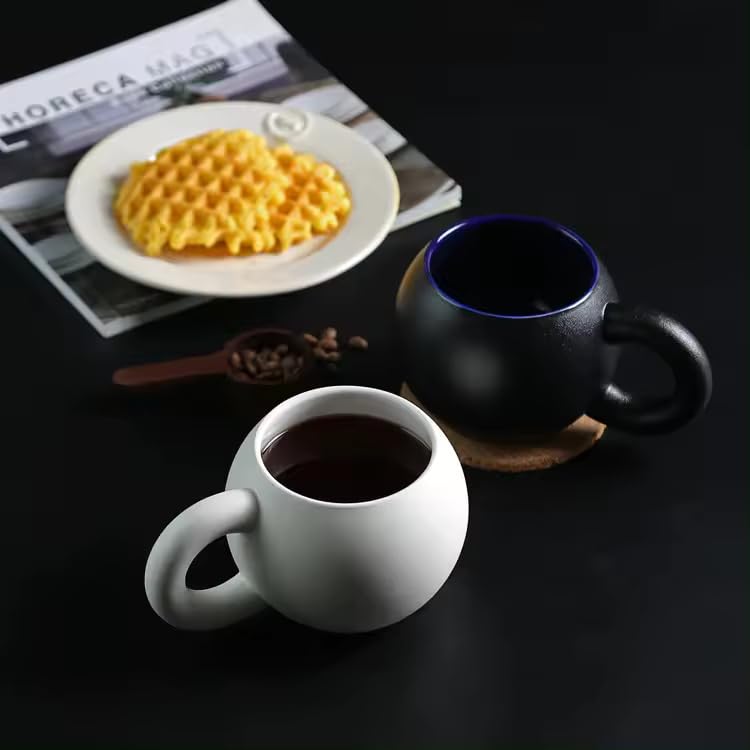 Luxury Spherical Stoneware Coffee Mug, Elegant Cup for Office - My Store