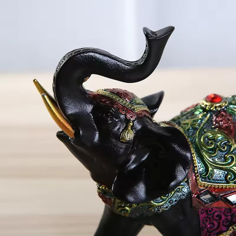 Luxury Elephant Sculpture, Resin Ornament for Wealth & Luck, 1 Pc - My Store