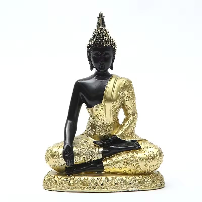 Sitting Buddha Statue Resin Decor, Southeast Asian Craft for Home - My Store