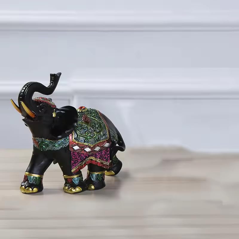 Luxury Elephant Sculpture, Resin Ornament for Wealth & Luck, 1 Pc - My Store