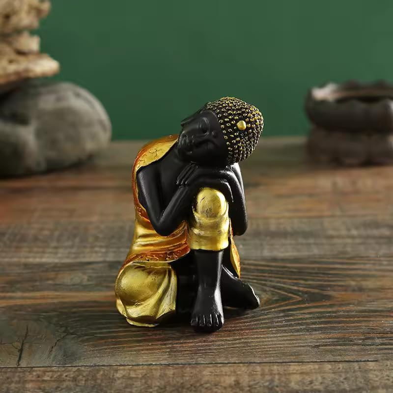 Resin Buddha Statue, Sleeping Pose, Small Compact Size, Southeast Asian Craft - My Store