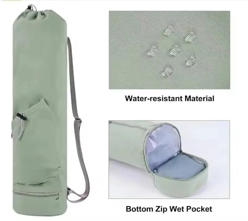 Yoga Mat Bag with Water Bottle Holder and Wet Pocket, Large Multi-Functional Gym Bag for Pilates, Exercise, Fitness, Travel, Portable Crossbody Yoga Mat Carrier - My Store