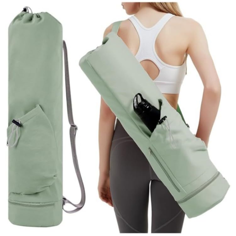 Yoga Mat Bag with Water Bottle Holder and Wet Pocket, Large Multi-Functional Gym Bag for Pilates, Exercise, Fitness, Travel, Portable Crossbody Yoga Mat Carrier - My Store