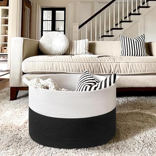 Extra Large Round Cotton Rope Storage Basket, Oversized Blanket, Laundry & Toy Bin Organizer - My Store