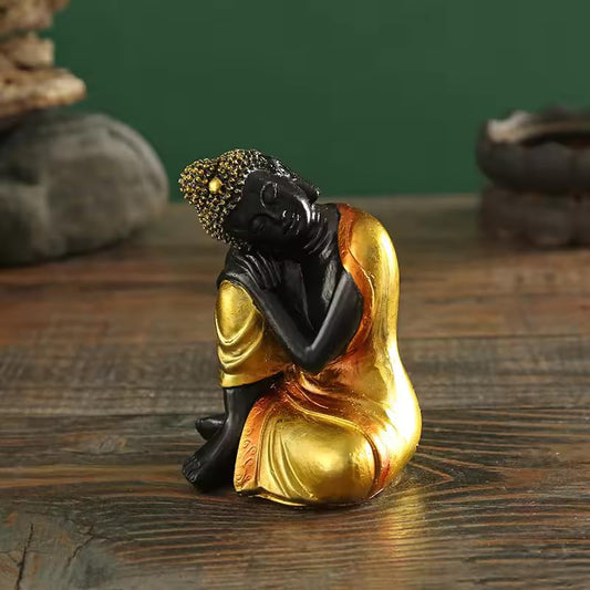 Resin Buddha Statue, Sleeping Pose, Small Compact Size, Southeast Asian Craft - My Store