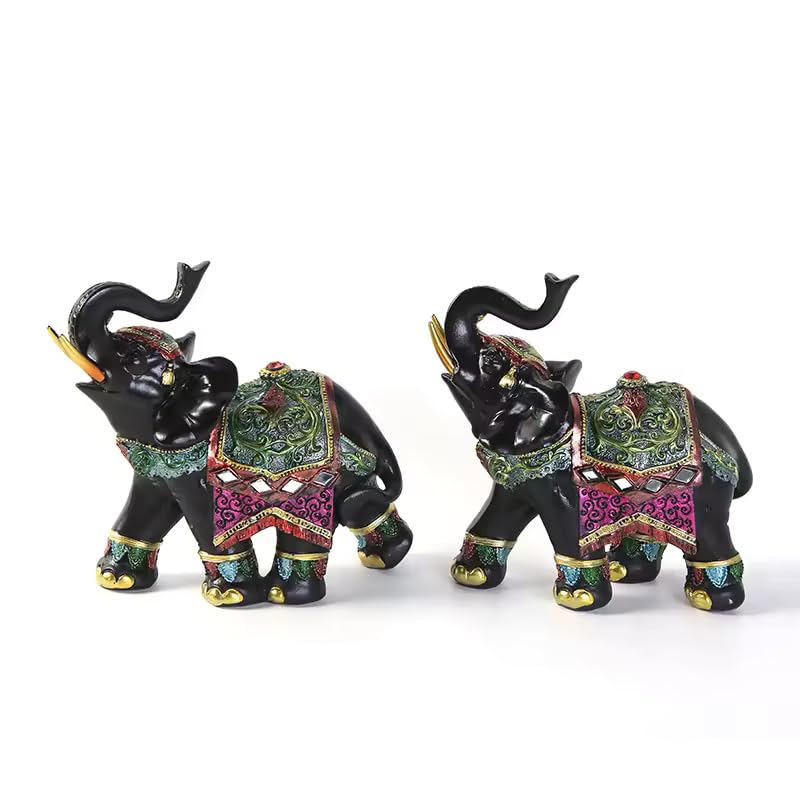 Luxury Elephant Sculpture, Resin Ornament for Wealth & Luck, 1 Pc - My Store
