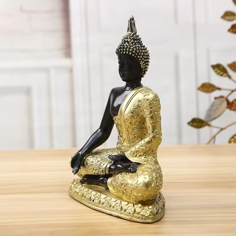 Sitting Buddha Statue Resin Decor, Southeast Asian Craft for Home - My Store