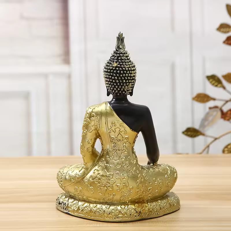 Sitting Buddha Statue Resin Decor, Southeast Asian Craft for Home - My Store