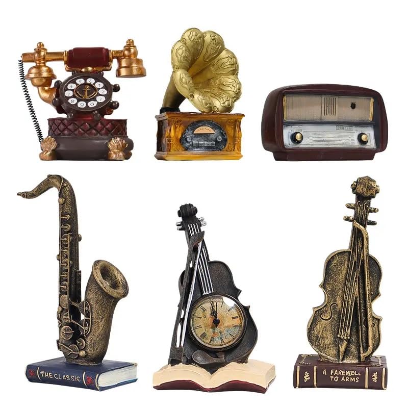 European Retro Style Violin Clock - Elegant Decorative Timepiece for Home Decor, Vintage Accent for Living Room and Office, Antique-Inspired Design Perfect for Music Lovers, Gift for Music Enthusiasts - My Store