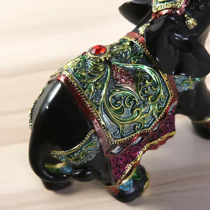 Luxury Elephant Sculpture, Resin Ornament for Wealth & Luck, 1 Pc - My Store