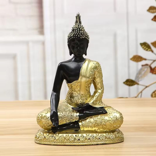 Sitting Buddha Statue Resin Decor, Southeast Asian Craft for Home - My Store