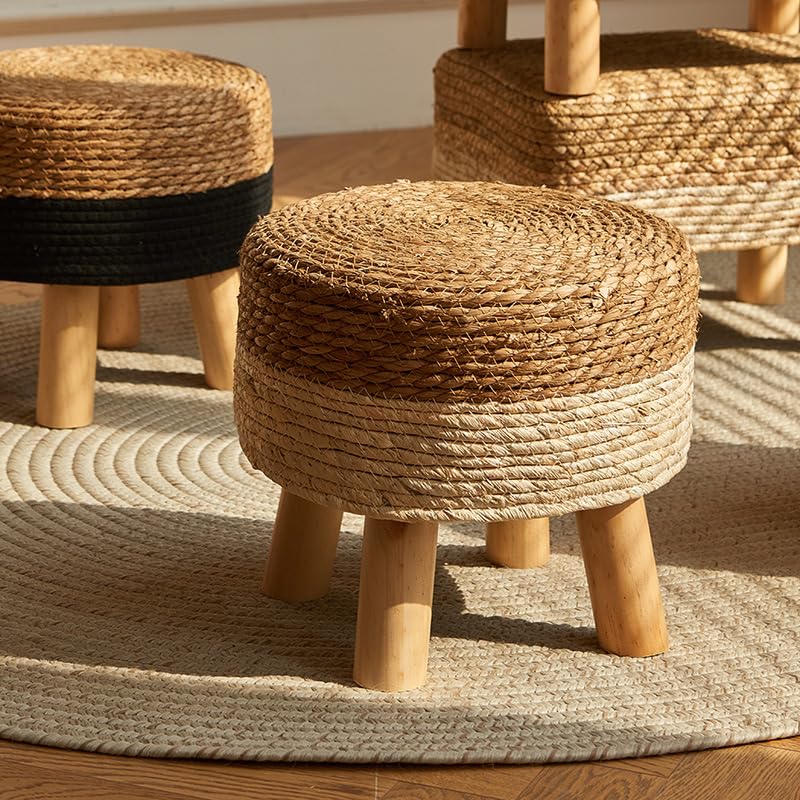 Hand Woven Natural Seagrass Round Ottoman Foot Stool - My Store
