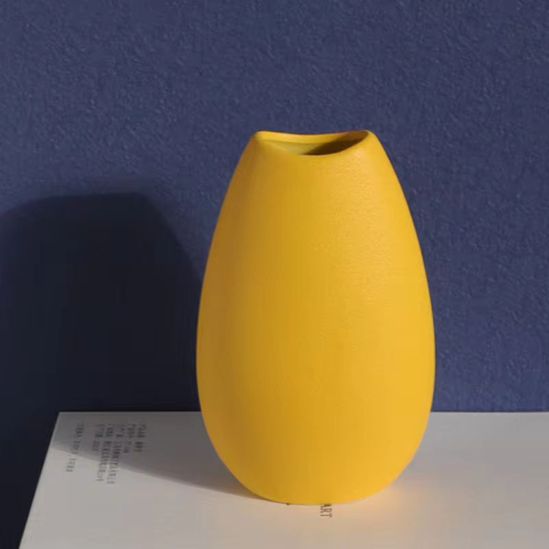 Modern Yellow Ceramic Vase, Simple Home Decor - My Store