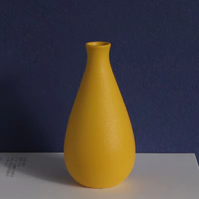 Modern Yellow Ceramic Vase, Simple Home Decor - My Store