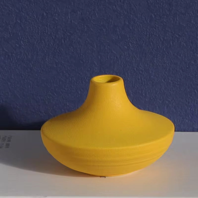 Modern Yellow Ceramic Vase, Simple Home Decor - My Store