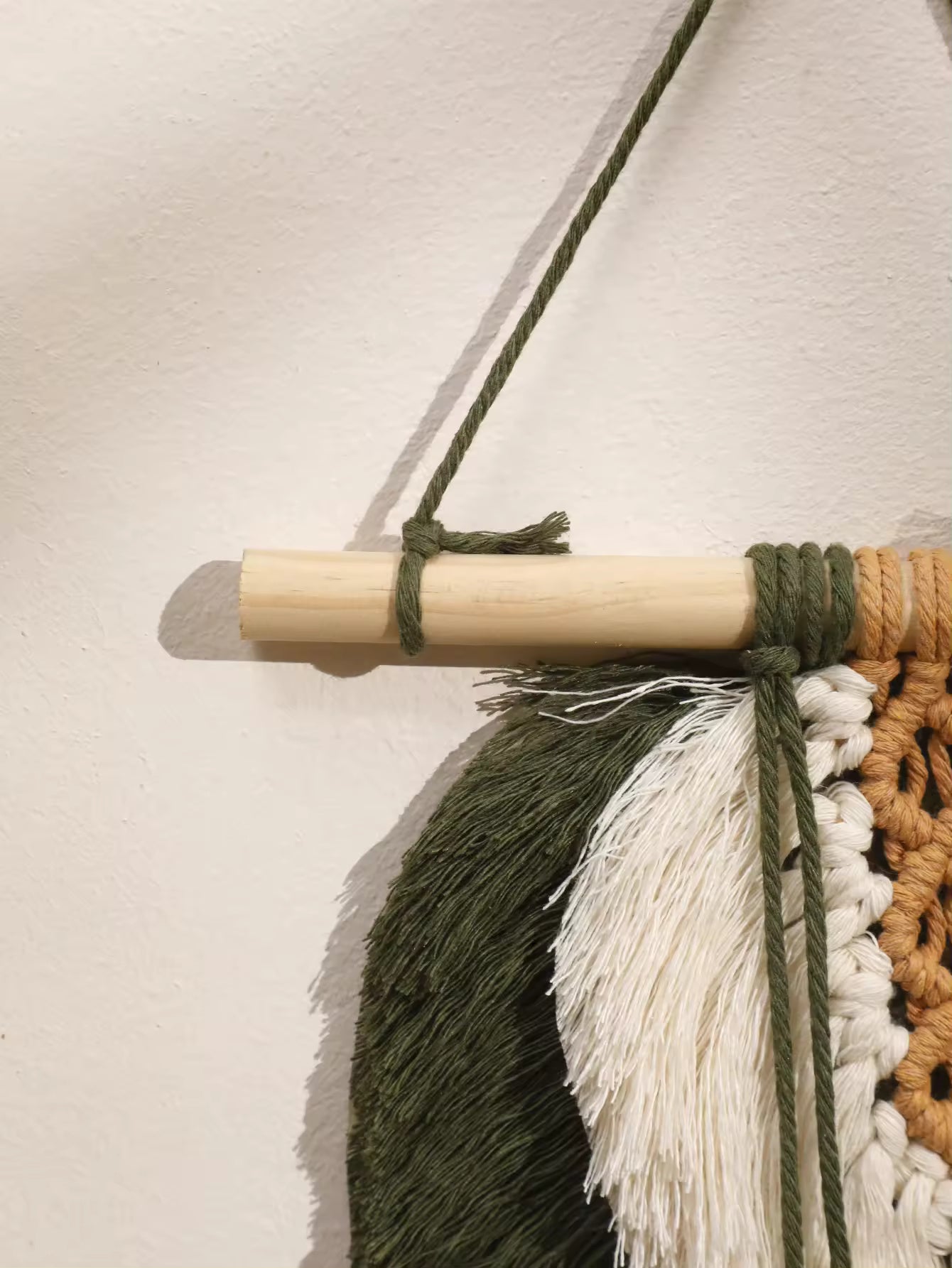 Handmade Macrame Leaf Wall Hanging, Boho Woven Leaves Tapestry, Wall Art for Bedroom - My Store