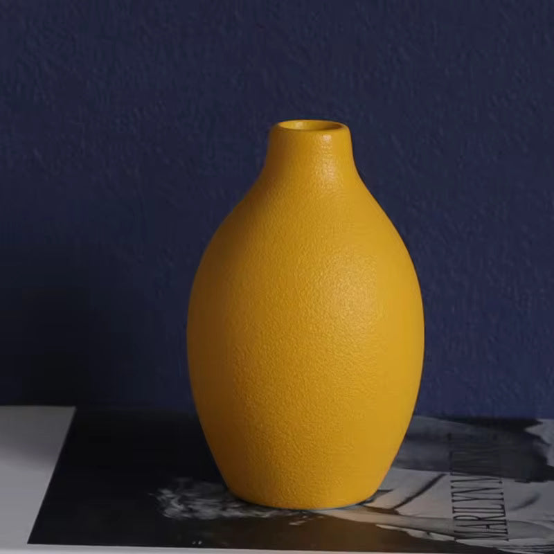 Modern Yellow Ceramic Vase, Simple Home Decor - My Store