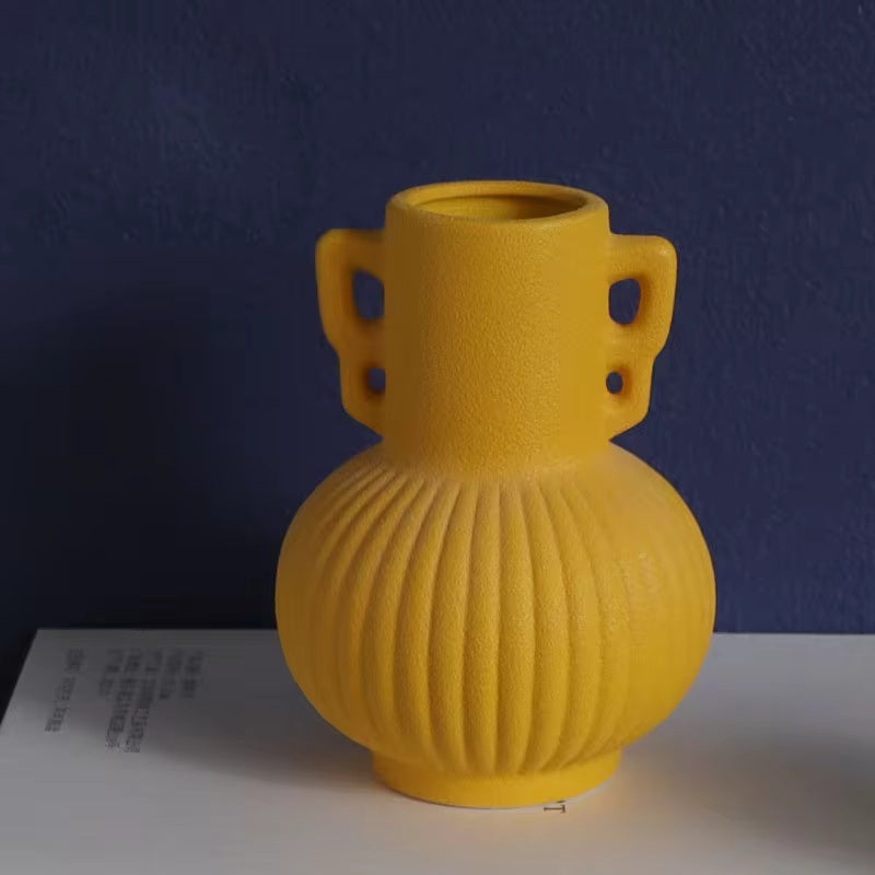 Modern Yellow Ceramic Vase, Simple Home Decor - My Store