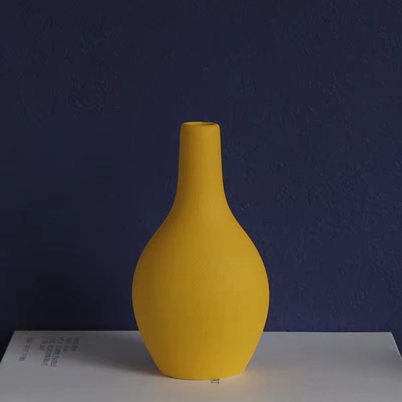 Modern Yellow Ceramic Vase, Simple Home Decor - My Store