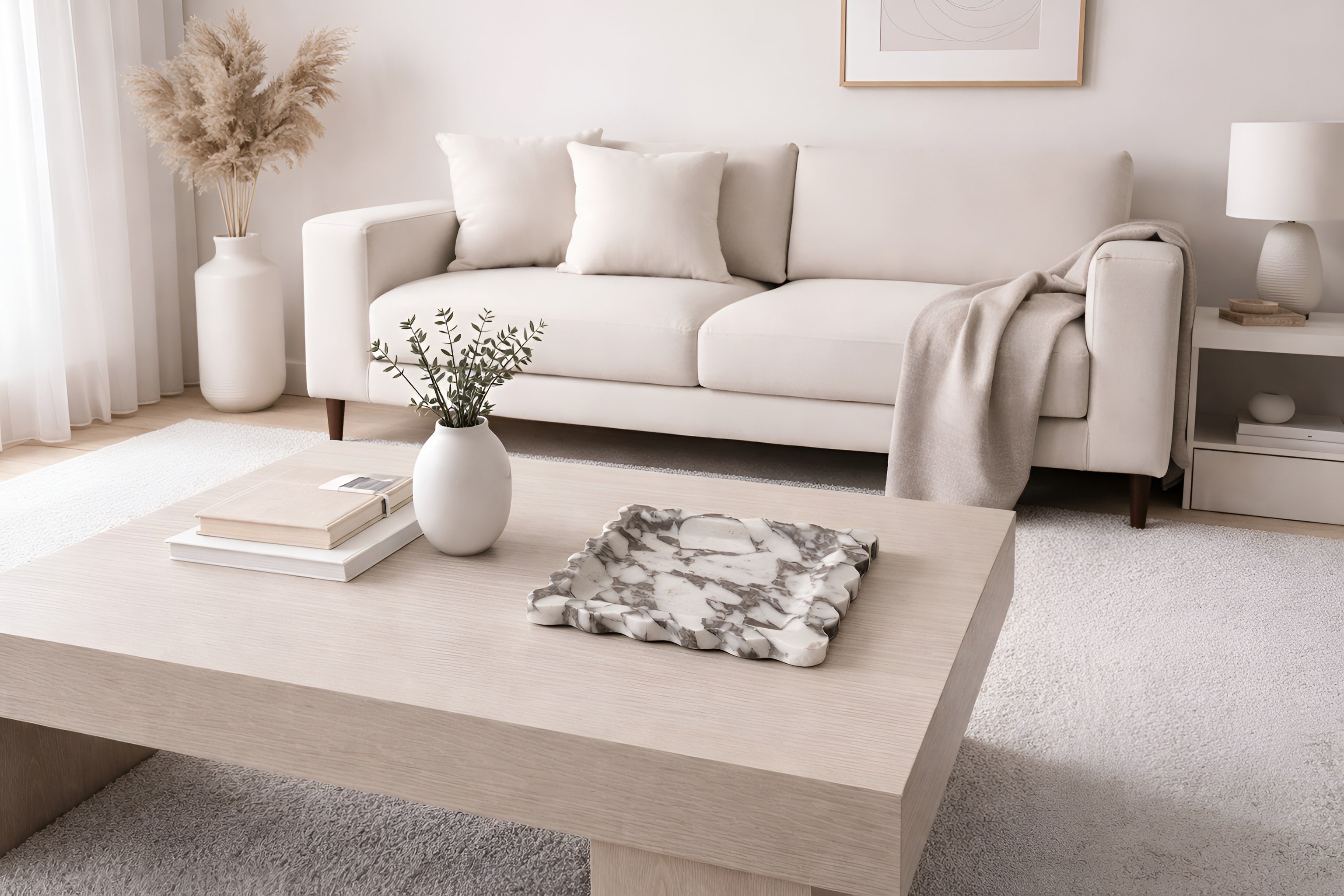 Scalloped Tray – Turkish Calacatta Viola Marble