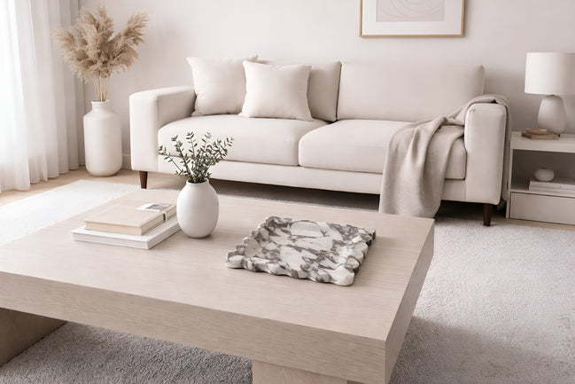 Scalloped Tray – Turkish Calacatta Viola Marble