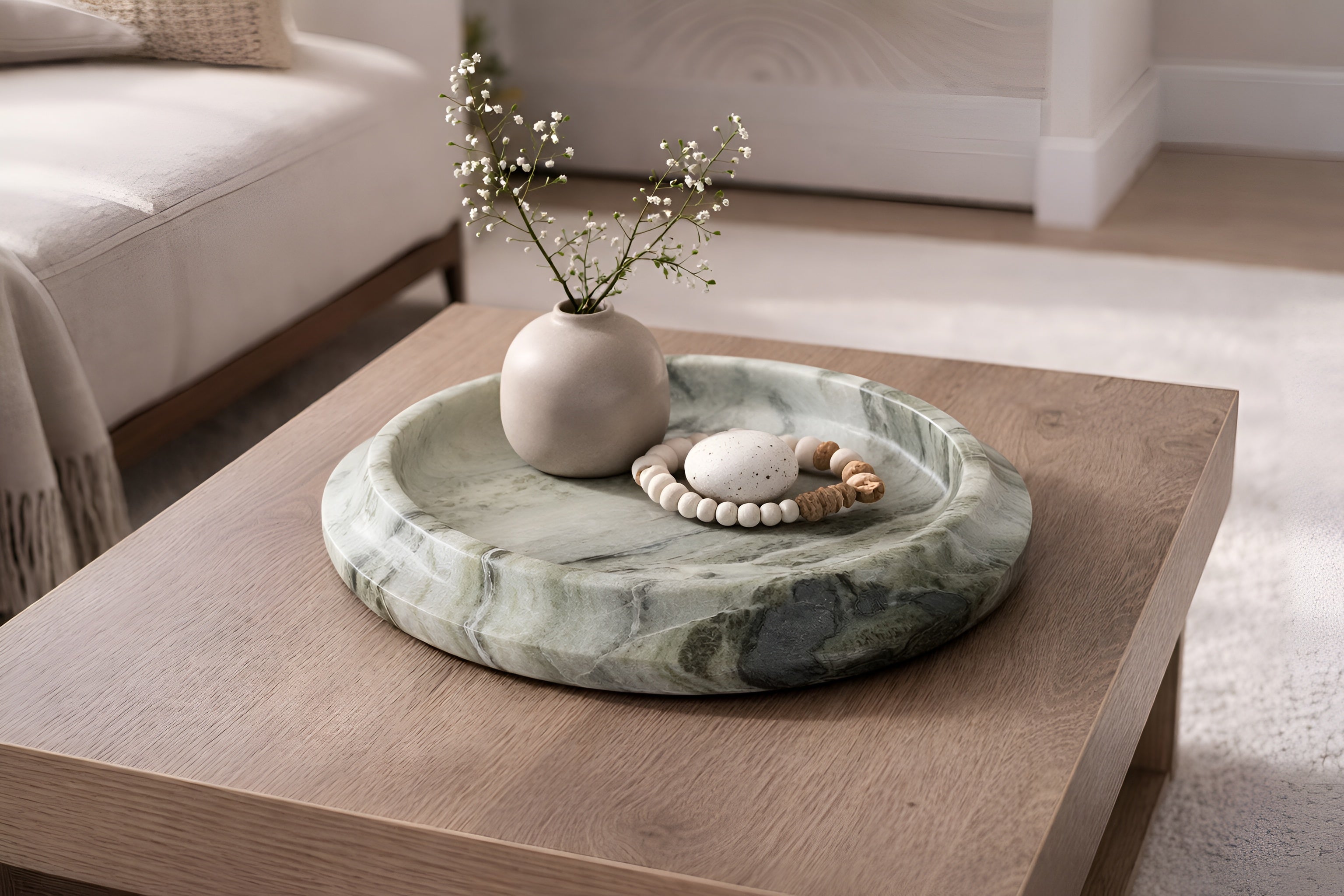 Jade Clouds Marble Tray