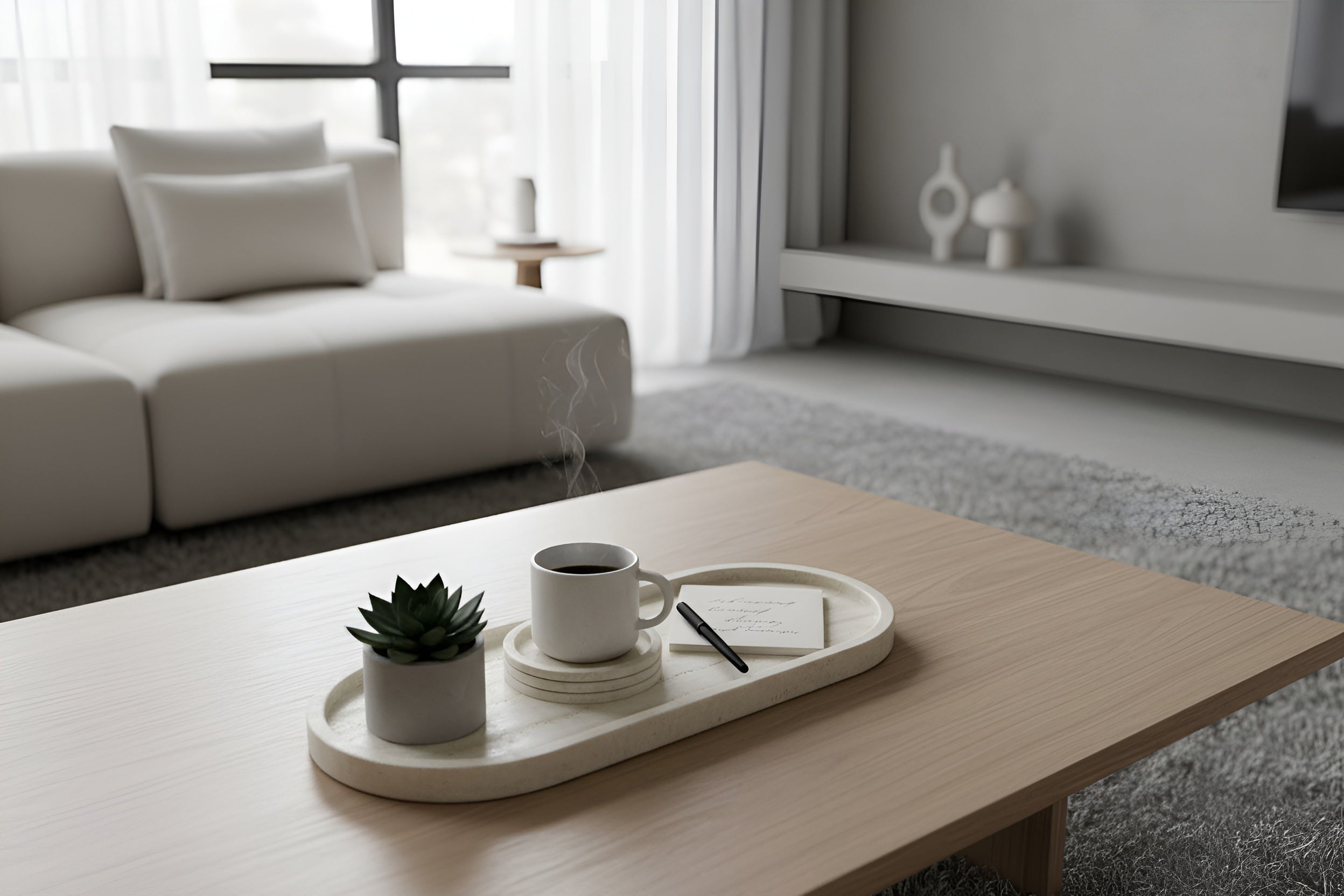 White Travertine Tray - My Store