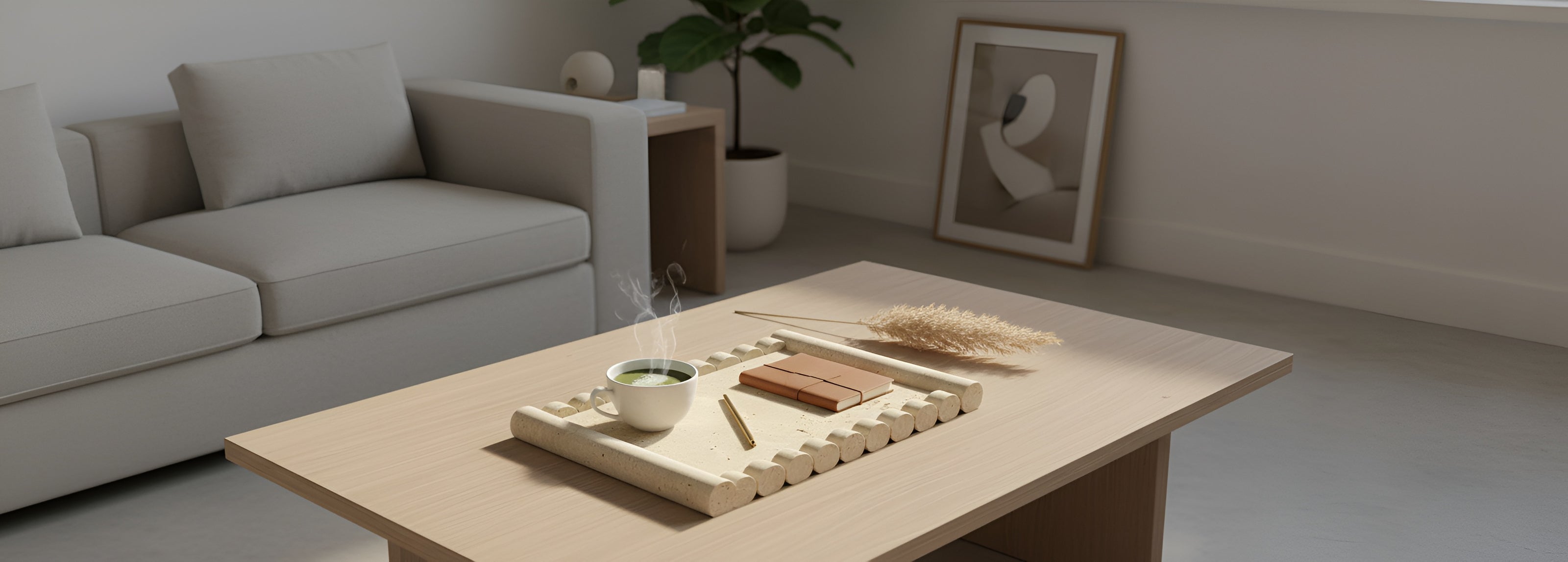 Beige Travertine Tray - My Store