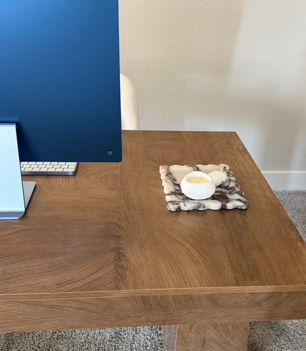 Scalloped Tray – Turkish Calacatta Viola Marble